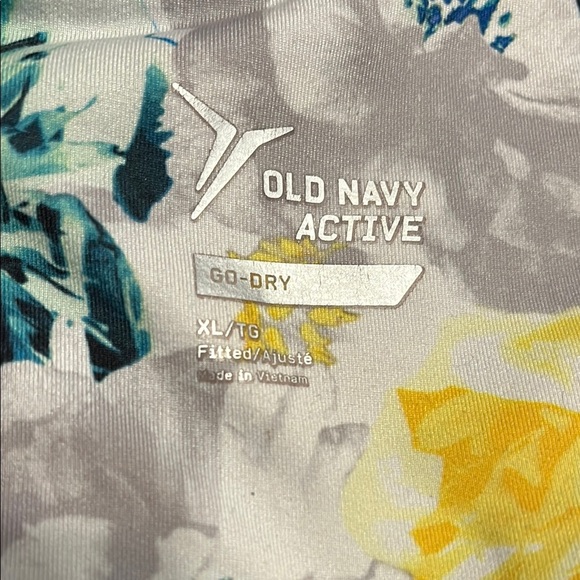 Old Navy Active Go-Dry‎ Full Length Colorful Blue Floral Patterned Leggings - Picture 3 of 5